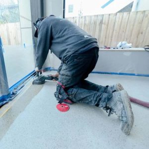 New-house-extension-full-exposure-grind-mid-gloss-mechanical-concrete-polished-floor-in-Melbourne-Mark-Haynes-using-the-polisher